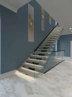 Los Angeles floating stair installation example 1