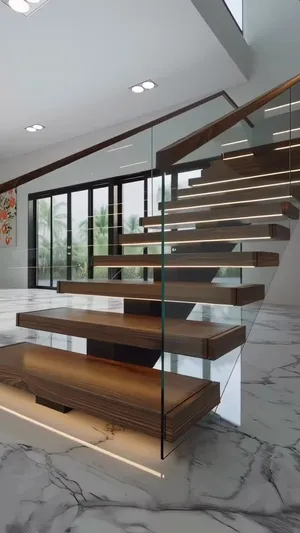Los Angeles floating stair installation example 2