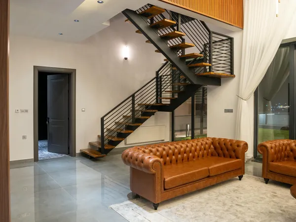 Custom floating stair installation in a Los Angeles home